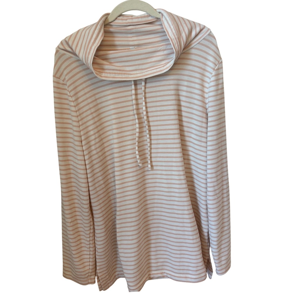 Haven Well Within Striped Cowl Neck Hoodie Long‎ Sleeve Top - Women's